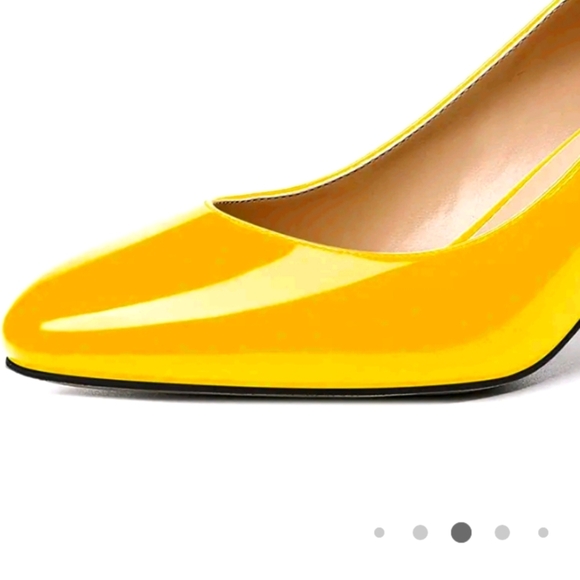 SKYSTERRY Women's Office Round Toe Patent Casual Slip On Spool Mid Heel... - Picture 5 of 16